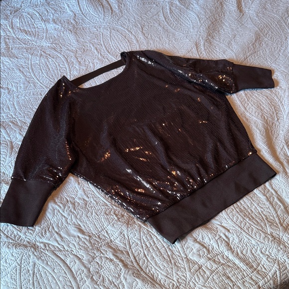 Skinnygirl Black Sequin Blouse Size XS - Picture 1 of 6